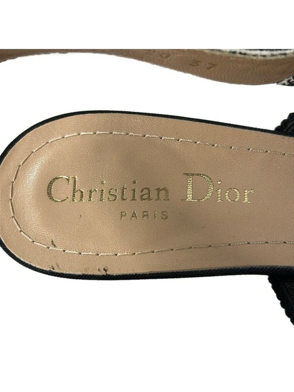 Dior Sandals 37 D Black Ivory Ribbon J'adior - Picture 5 of 7